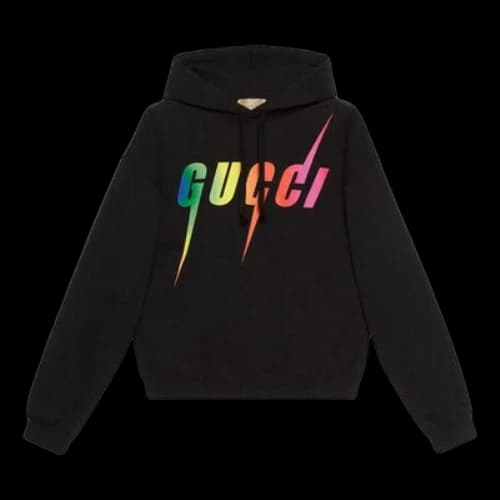 GUCCI Cotton Hoodie with Gucci Blade print 'Black'