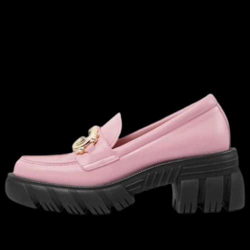 Gucci Romance Interlocking G Leather Loafers 'Pink' (Women's)