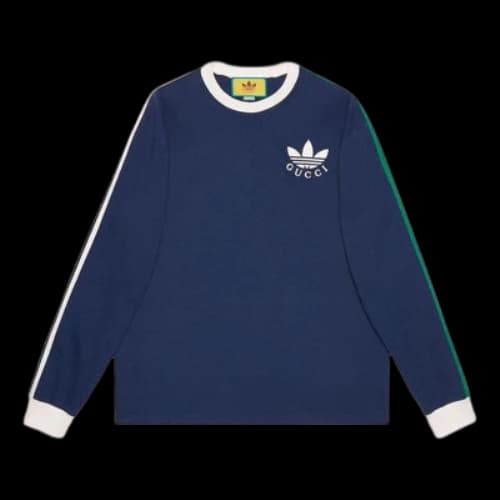 Gucci x adidas Cotton Jersey T-Shirt 'Dark Blue'