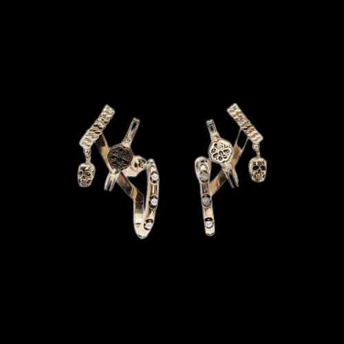 Alexander McQueen Multi Hoop Earrings 'Pale Gold'