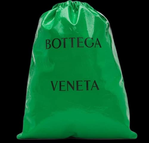 Bottega Veneta Patent Leather Drawstring Bag Green