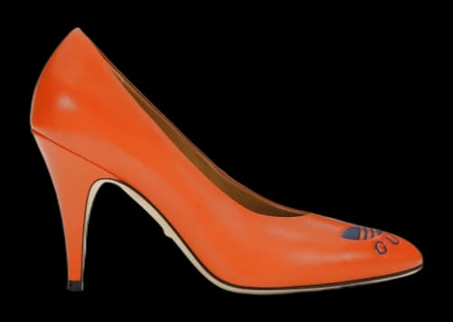 adidas x Gucci 95mm Trefoil Pump Orange Leather