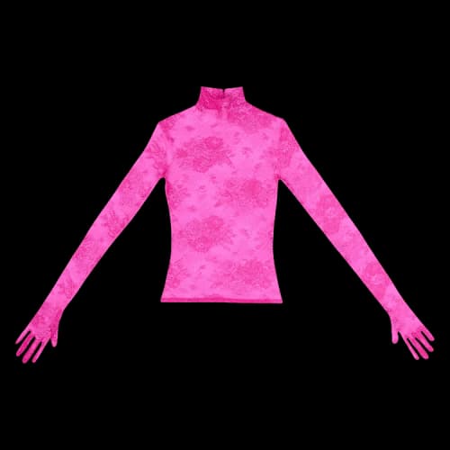 Balenciaga Lace Top With Gloves 'Lipstick Pink'