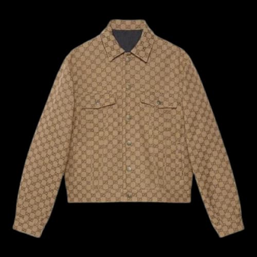 Gucci GG Reversible Denim Jacket 'Beige Ebony Blue'