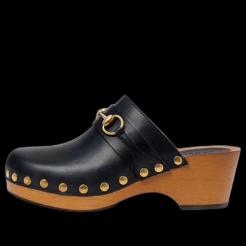 Gucci Horsebit 35mm Leather Clog 'Black' (Women's)