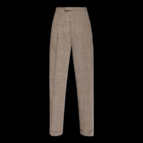 Gucci Checked Linen Cropped Trousers 'Brown' (Women's)