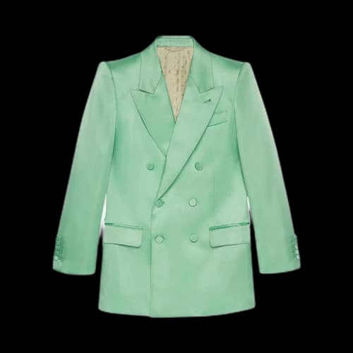 Gucci Satin Tailored Blazer Green
