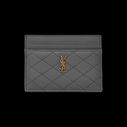 Saint Laurent Logo Plaque Quilted Wallet 'Storm'