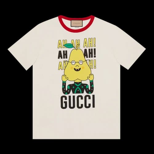 Gucci Pear Print Cotton T-Shirt 'Off White'