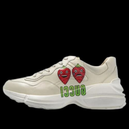 Gucci Rhyton Sneaker With Strawberry Print 'Ivory White' (Women's)