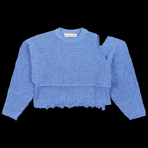 Ottolinger Knitted Deconstructed Wrap Knit Top 'Blue'