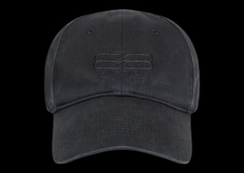 Balenciaga BB Paris Icon Velcro Strap Cap Black