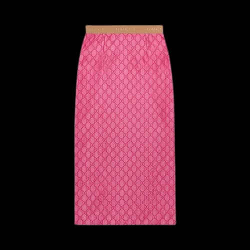 Gucci GG Embroidered Silk Skirt 'Pink'