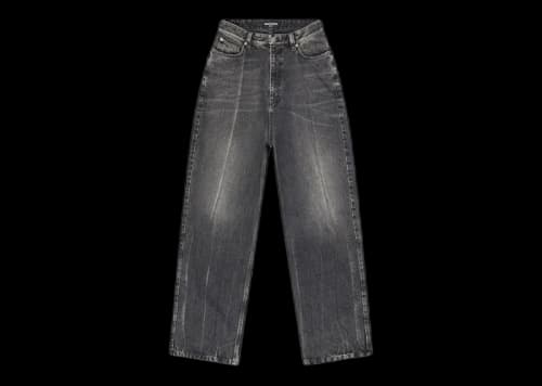 Balenciaga Pull-Up Japanese Denim Extra Large Pants Black/White