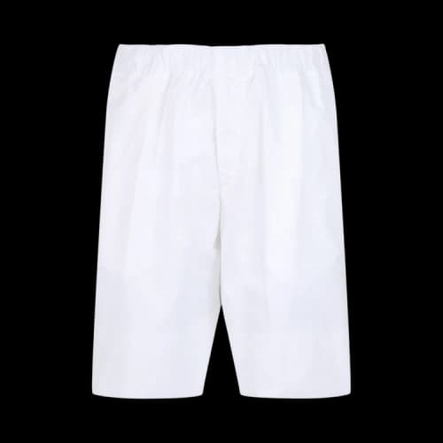 Alexander McQueen Wide Leg Pajama Shorts White
