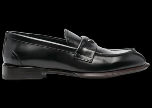 Alexander McQueen Leather Coin-Embellished Penny Loafer Black