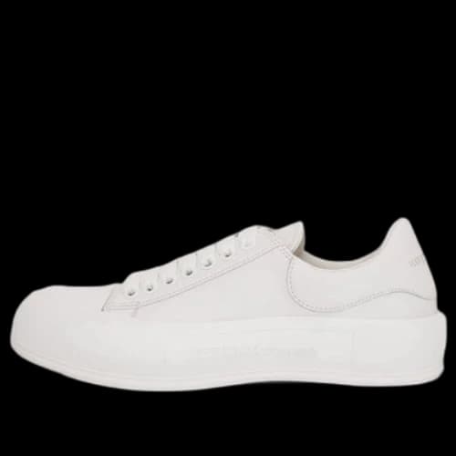 Alexander McQueen Deck Lace Up Plimsoll Sneakers 'Cream White'