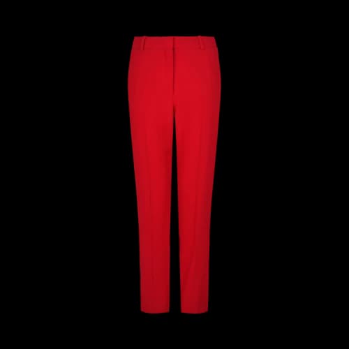 Alexander McQueen Leaf Crepe Cigarette Trousers Red