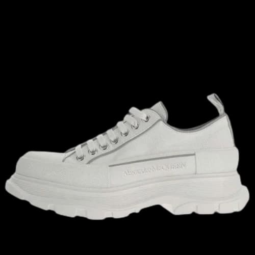 Alexander McQueen Tread Slick Lace Up Shoes 'White Grey'
