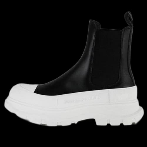 Alexander McQueen Leather Chunky Chelsea Boots 'Black White'