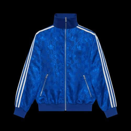 Gucci x adidas GG Trefoil Jacquard Jacket 'Cobalt Blue'