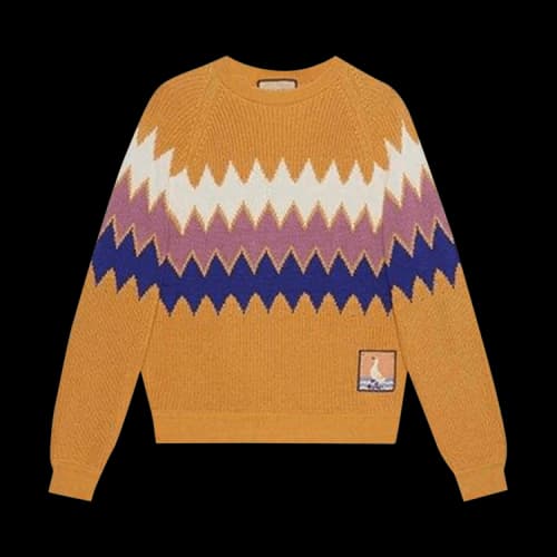 Gucci Stripe Pattern Sweater 'Orange/Multicolor'