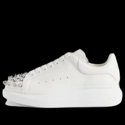 Alexander McQueen Leather Spike Larry Sneakers 'White'