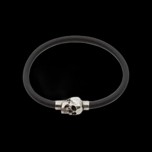 Alexander McQueen Rubber Cord Skull Bracelet 'Black'