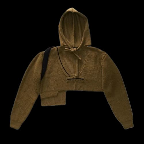 Ottolinger Knit Open Neck Hoodie 'Green'