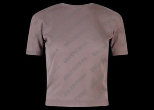 Balenciaga All-Over Logo T-Shirt Beige