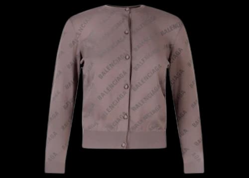 Balenciaga Cotton Jacquard Cardigan Beige