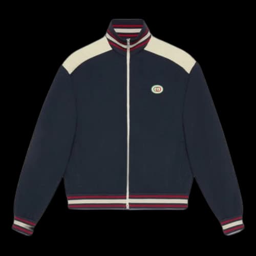 Gucci Cotton Jersey Zip Jacket 'Navy'