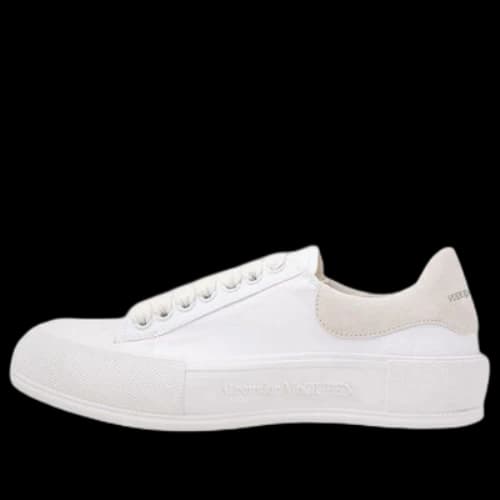 Alexander McQueen Deck Plimsoll Lace-Up Trainers 'White Beige'