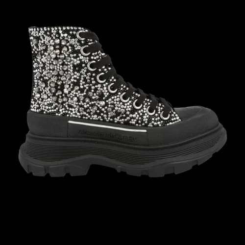 Alexander McQueen Tread Slick Boot 'Black Silver Crystal' (Women's)