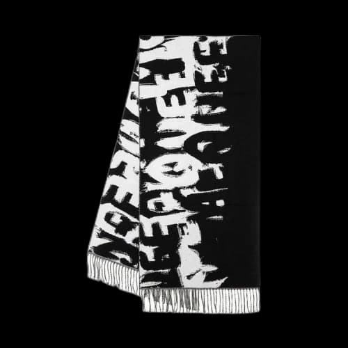 Alexander McQueen Graffiti Biker Scarf 'Black/Ivory'