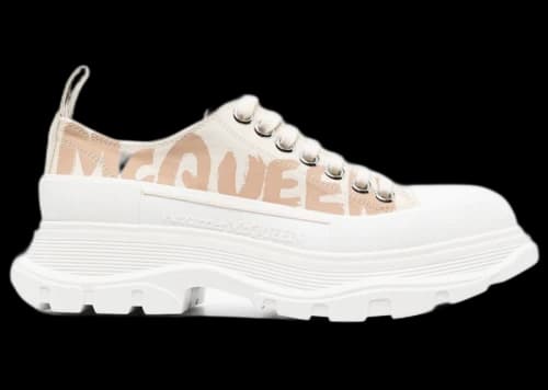 Alexander McQueen Tread Slick Low Lace Up Beige (Women's)