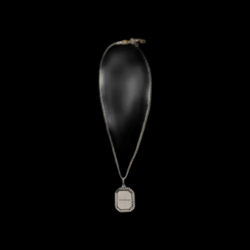 Alexander McQueen Logo Engraved Pendant Necklace 'Gold/Silver'