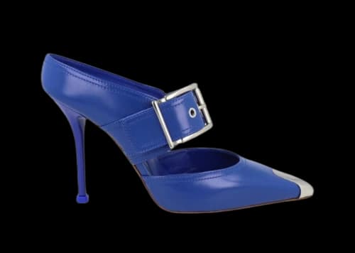 Alexander McQueen Punkle Buckle Mules Electric Blue (Women's)