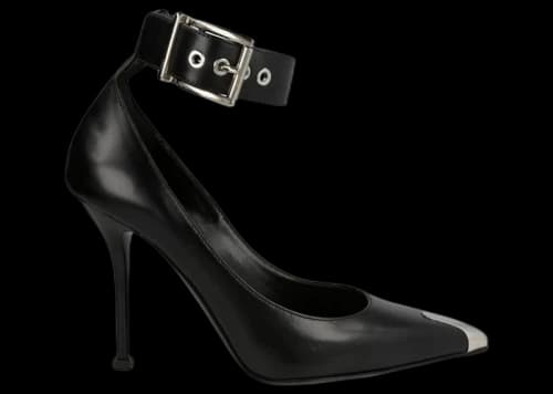 Alexander McQueen Punk Ankle Strap Pumps Black Silver (Women's)