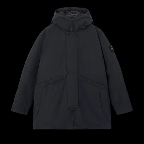 Stone Island Polyester Micro Twill Hooded Down Parka 'Black'