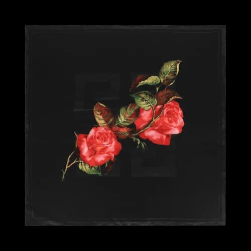 Givenchy 4G Flower Silk Scarf 'Black'