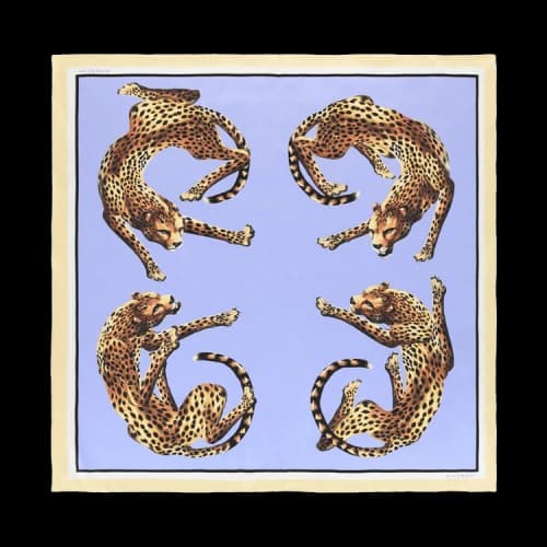 Givenchy Cheetah Print Silk Scarf 'Blue'