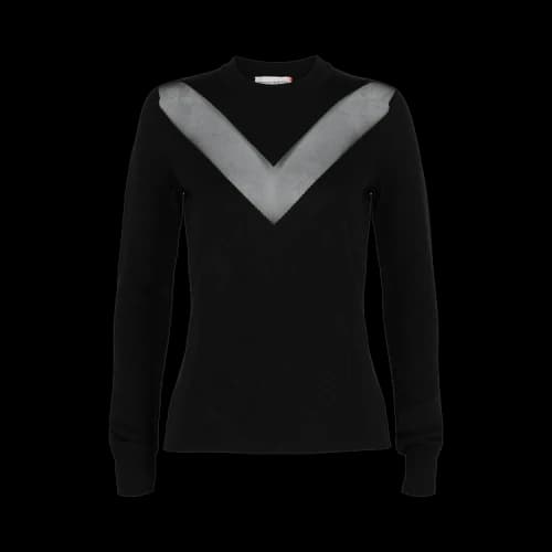 Alexander McQueen Sheer Paneled Sweater Black