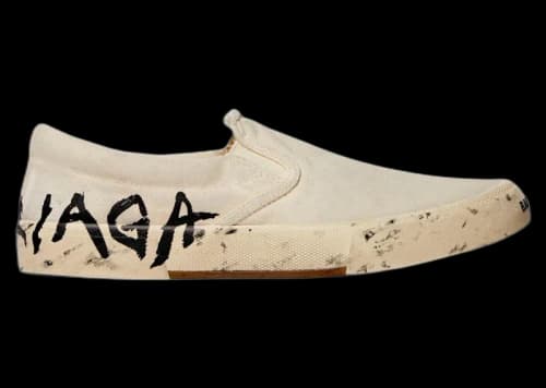 Balenciaga Paris Low Top Graffiti Destroyed White Black
