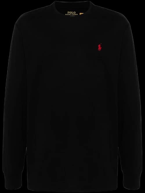 Polo Ralph Lauren Long Sleeve Jersey Knit Crewneck T-shirt Black