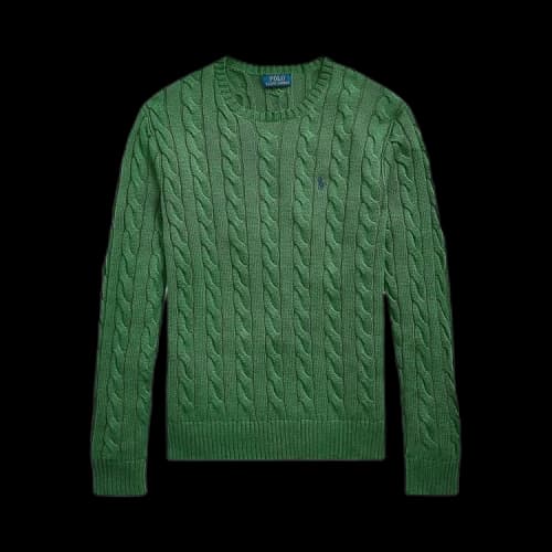 Polo Ralph Lauren Long-Sleeve Cable Knit Crewneck Sweater 'Kale Green'