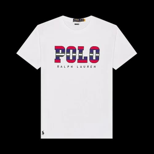 Polo Ralph Lauren Striped Logo Polo T-Shirt 'White'