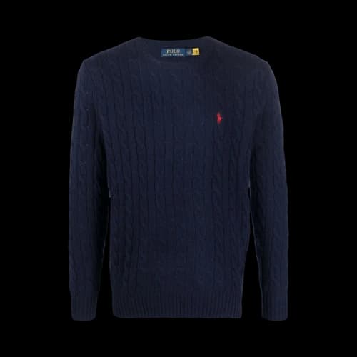 Polo Ralph Lauren Wool Cashmere Long-Sleeve Polo Shirt 'Blue'