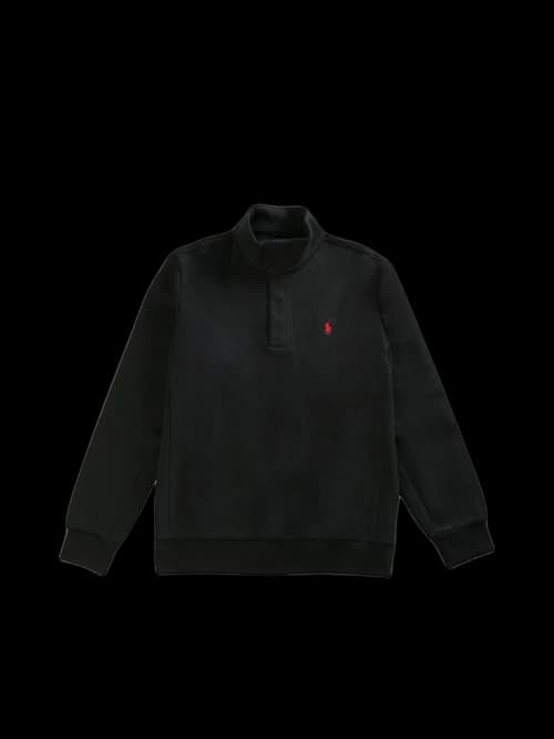 Polo Ralph Lauren Long Sleeve Double Knit Tech Snap Mock Neck Sweatshirt Black