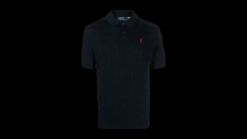 Polo Ralph Lauren Short Sleeve Cotton Cable Knit Sweater Polo Hunter Navy